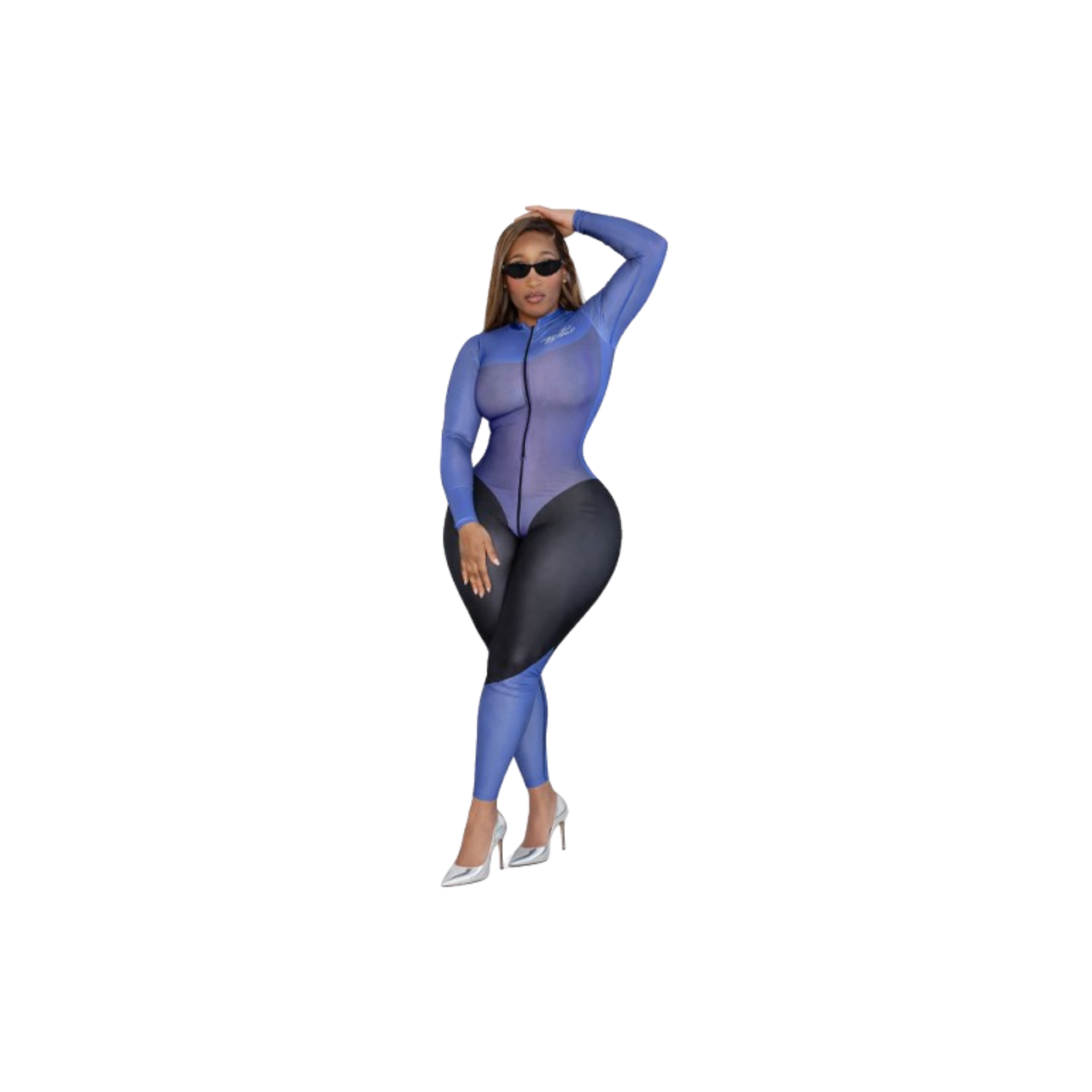The Energy – Blue Chevron Sculpt Jumpsuit